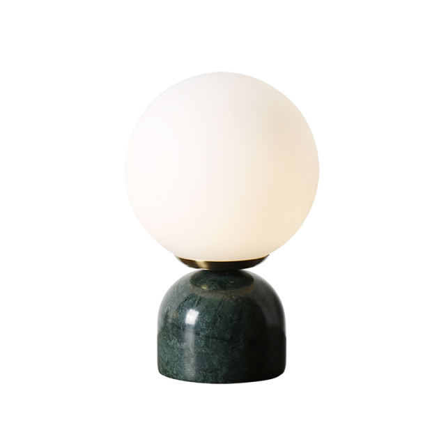 Desginer Modern Colorful 1-Light Ball Table Lamp in Marble Base with Glass Globe Shade Desk Lamp for Bedside/ Bedroom/ Workplace