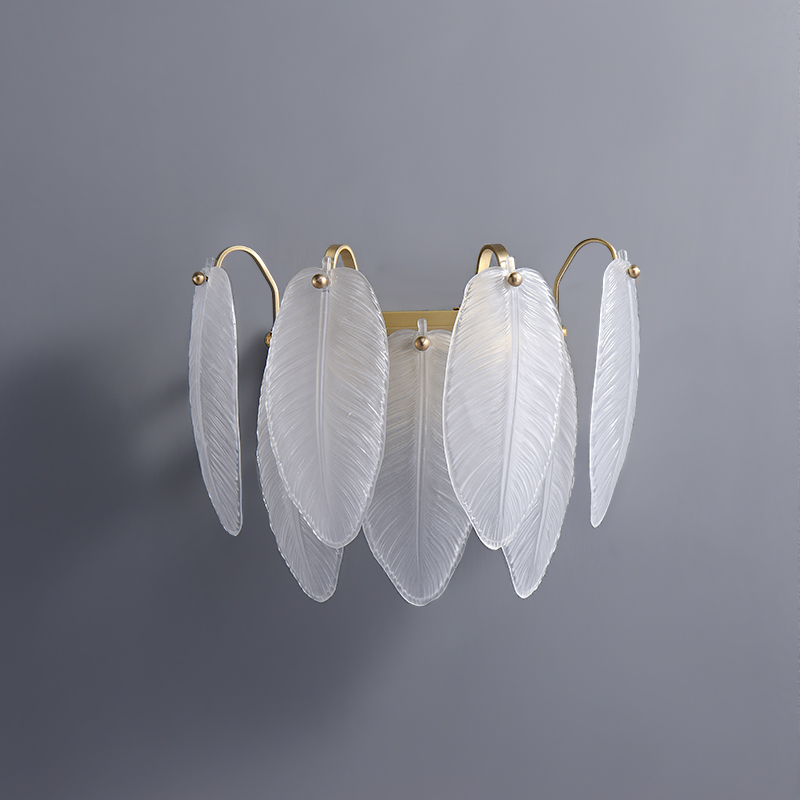 Feather-shaped  Wall Sconce Modern Luxury Glass Sconces for Living Room Dining Room Bedroom