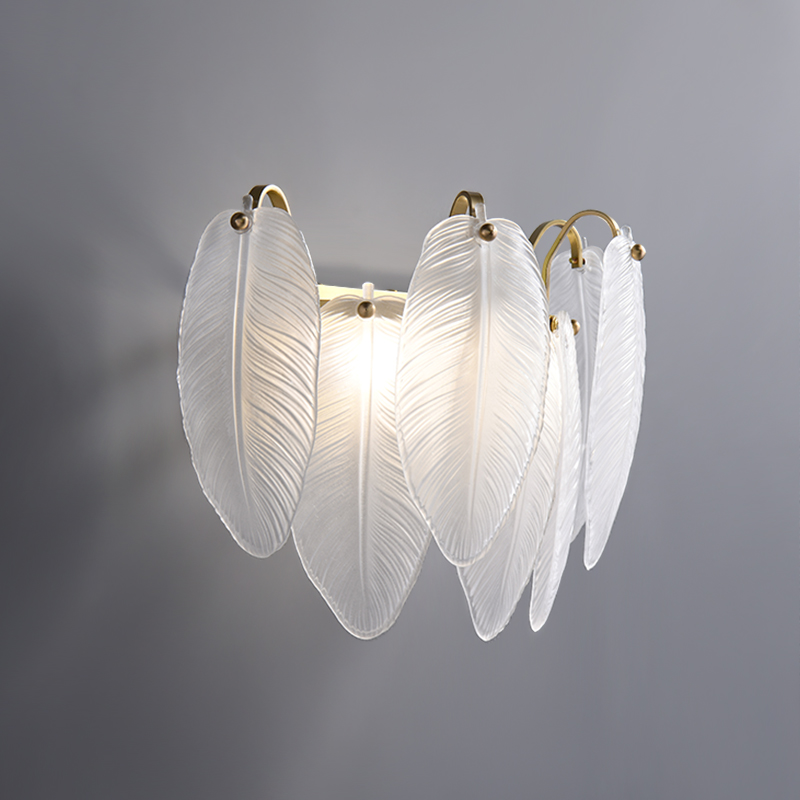 Feather-shaped  Wall Sconce Modern Luxury Glass Sconces for Living Room Dining Room Bedroom