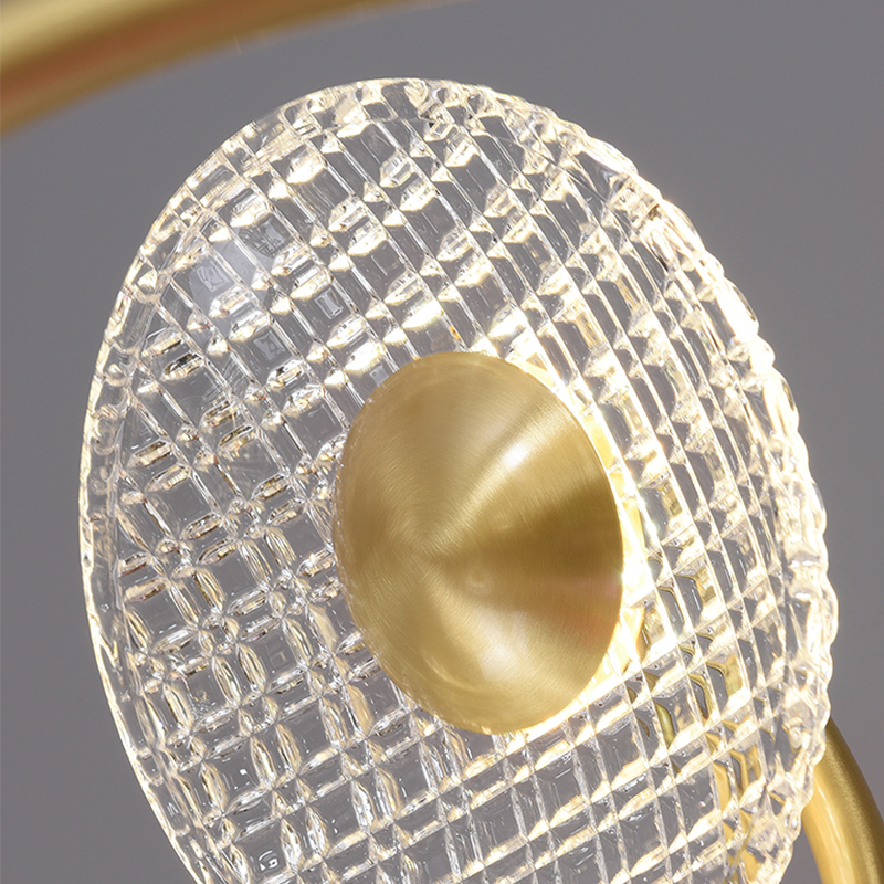 Curving Brass Wall Sconce in Glass Round Shade for Bedroom Bedside Hallway