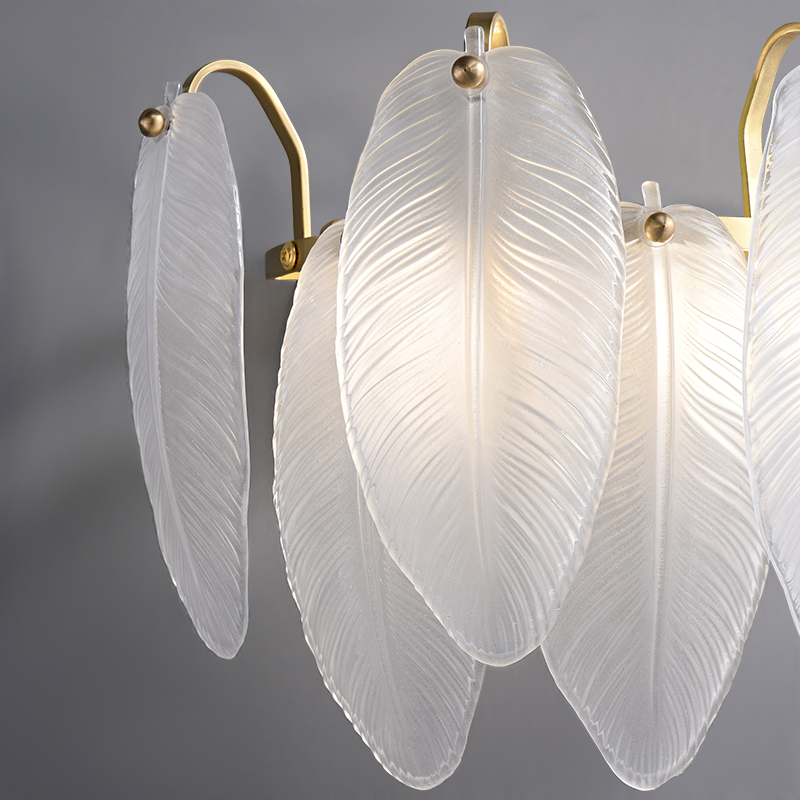Feather-shaped  Wall Sconce Modern Luxury Glass Sconces for Living Room Dining Room Bedroom