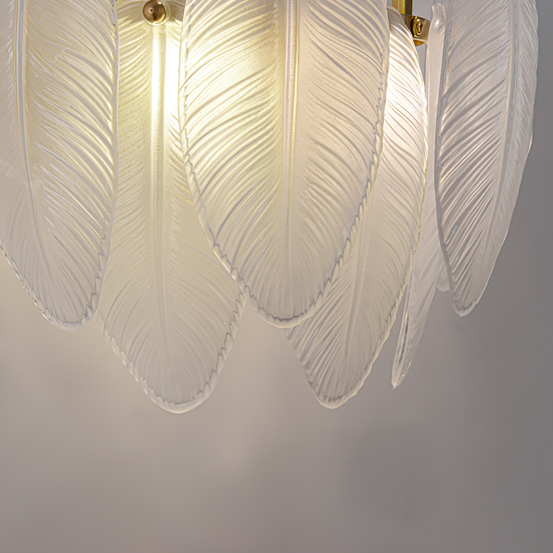 Feather-shaped  Wall Sconce Modern Luxury Glass Sconces for Living Room Dining Room Bedroom