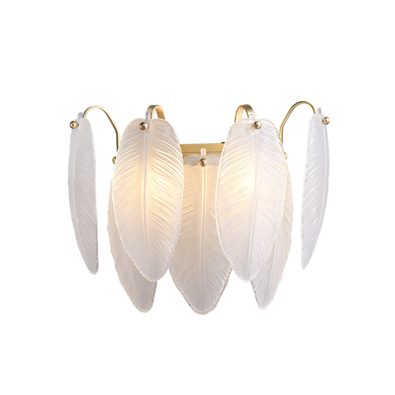 Feather-shaped  Wall Sconce Modern Luxury Glass Sconces for Living Room Dining Room Bedroom