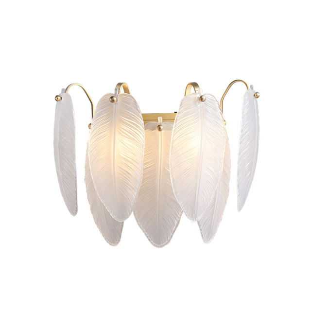 Featuer-shaped Wall Sconce Modern Luxury Glass Sconces for Living Room Dining Room Bedroom