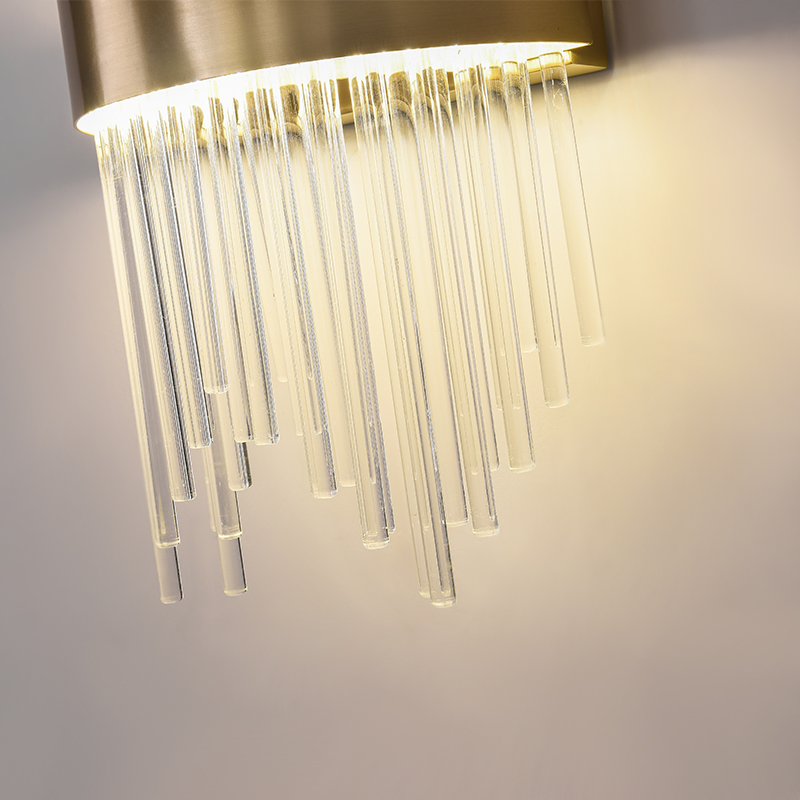 Glam Modern Gold LED Wall Sconces Wall Light with Multiple Glass Strips for Dining Room Living Room