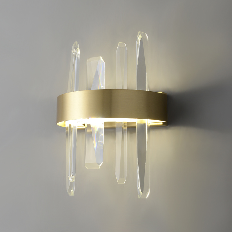Modern Minimalist Gold LED Wall Sconces Wall Light with Four Crystal Strips for Dining Room Living Room