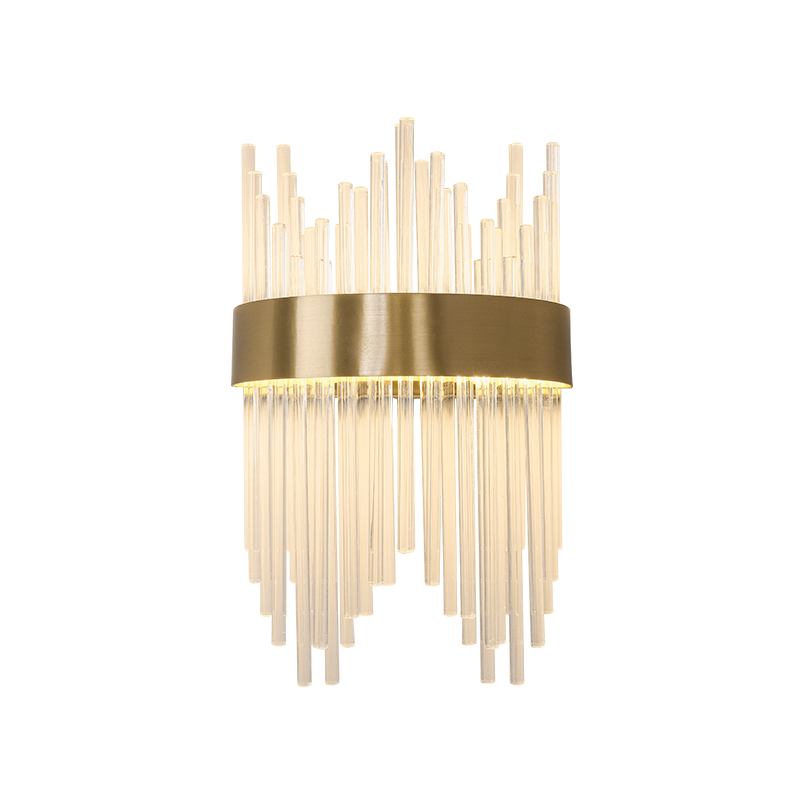 Glam Modern Gold LED Wall Sconces Wall Light with Multiple Glass Strips for Dining Room Living Room