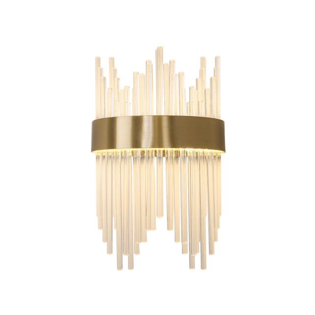 Glam Modern Gold LED Wall Scoces Wall Light with Multiple Glass Strips for Dining Room Living Room