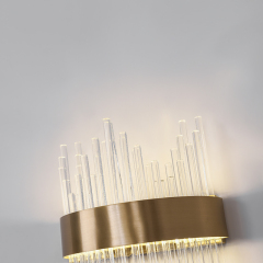 Glam Modern Gold LED Wall Scoces Wall Light with Multiple Glass Strips for Dining Room Living Room