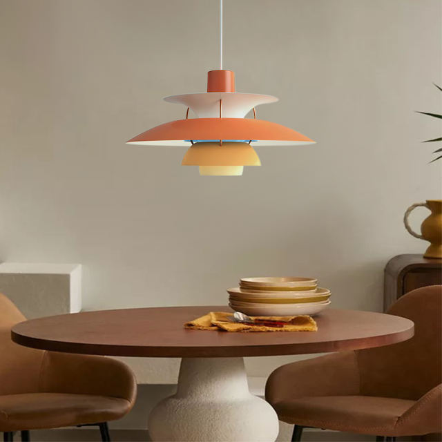 19.69“ Wide Classic Modern Style Mini/Large Designer Pendant Light Dimmable-Orange