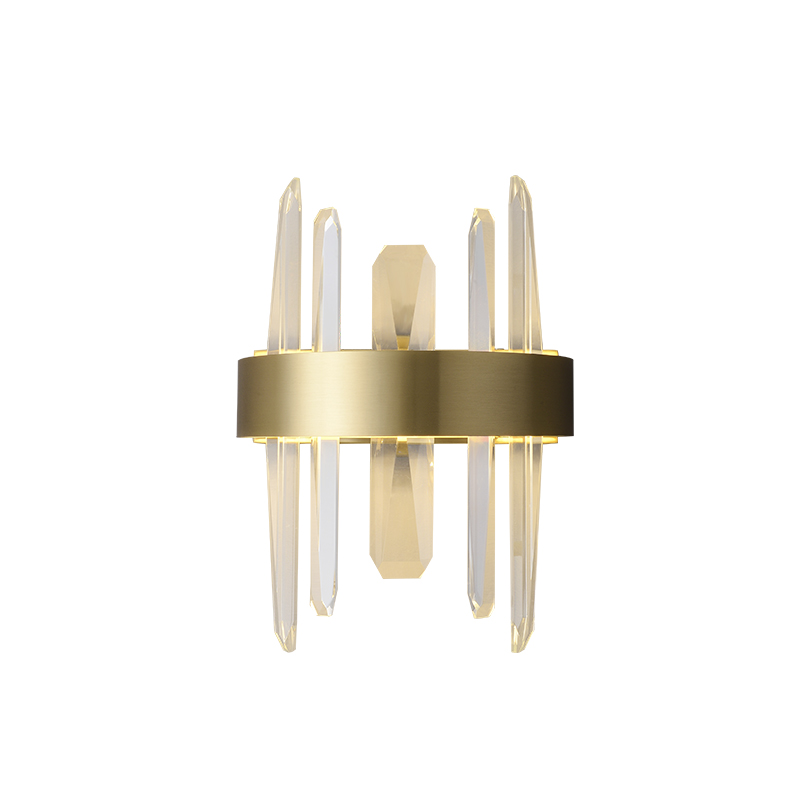 Modern Minimalist Gold LED Wall Sconces Wall Light with Four Crystal Strips for Dining Room Living Room