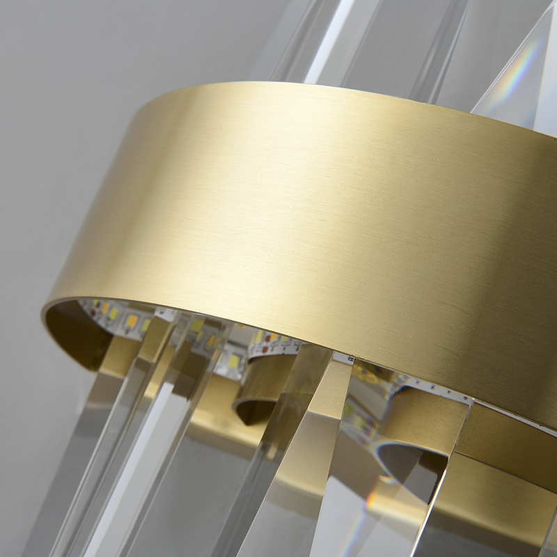Modern Minimalist Gold LED Wall Sconces Wall Light with Four Crystal Strips for Dining Room Living Room