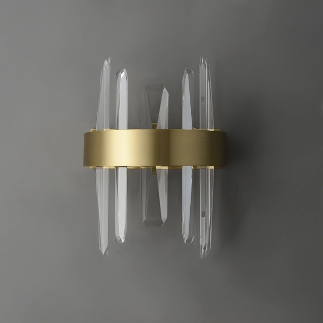 Modern Minimalist Gold LED Wall Scoces Wall Light with Four Crystal Strips for Dining Room Living Room