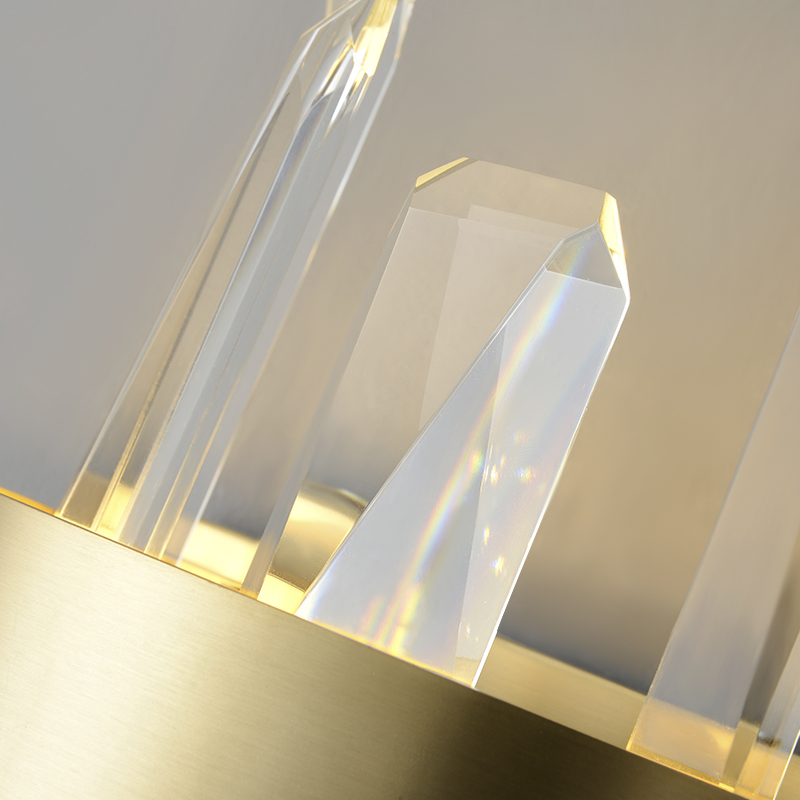 Modern Minimalist Gold LED Wall Sconces Wall Light with Four Crystal Strips for Dining Room Living Room