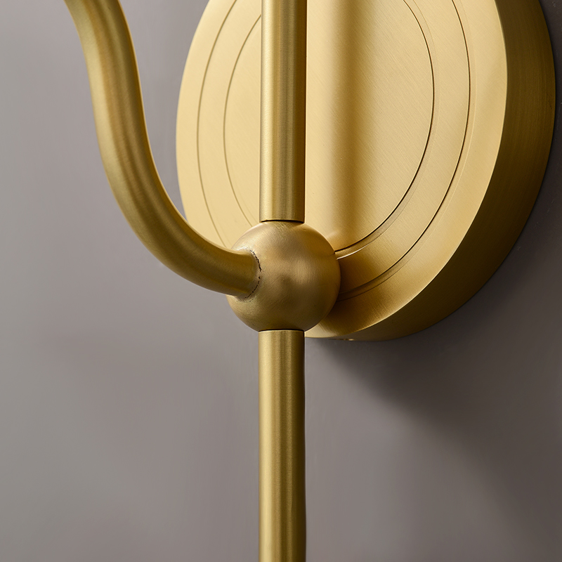 Mid-century Classic 1/2 Light Polished Brass Bathroom Vanity Light Hollow Circle Glass Shade Wall Sconce Wall Light