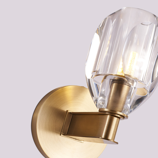 Modern Mini Wall Sconce Wall Light in Geometric Glass Shade Bathroom Vanity Light for Bedroom/ Hallway/ Bar