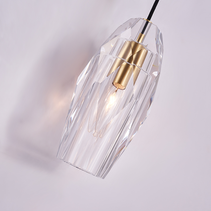 Geometric Glass Shade 1-Light Contemporary Wall Sconce Linear Wall Light in Brushed Brass