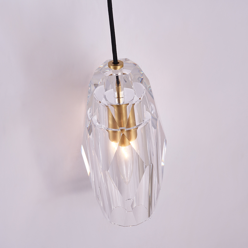 Geometric Glass Shade 1-Light Contemporary Wall Sconce Linear Wall Light in Brushed Brass