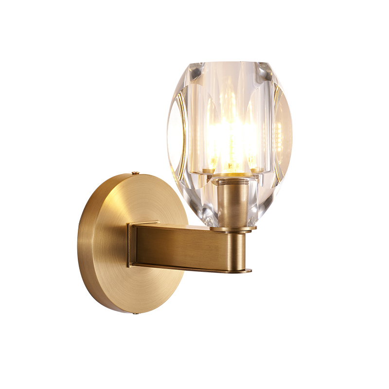 Modern Mini Wall Sconce Wall Light in Geometric Glass Shade Bathroom Vanity Light for Bedroom/ Hallway/ Bar