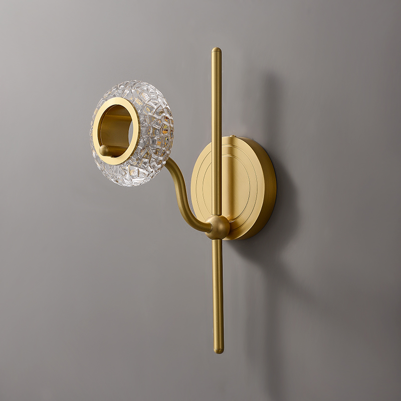 Mid-century Classic 1/2 Light Polished Brass Bathroom Vanity Light Hollow Circle Glass Shade Wall Sconce Wall Light