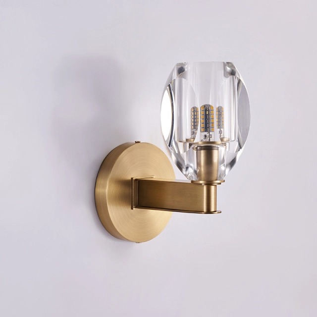 Modern Mini Wall Sconce Wall Light in Geometric Glass Shade Bathroom Vanity Light for Bedroom/ Hallway/ Bar