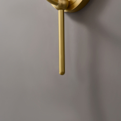 Mid-century Classic 1/2 Light Polished Brass Bathroom Vanity Light Hollow Cricle Glass Shade Wall Sconce Wall Light