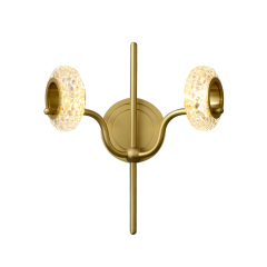 Mid-century Classic 1/2 Light Polished Brass Bathroom Vanity Light Hollow Cricle Glass Shade Wall Sconce Wall Light
