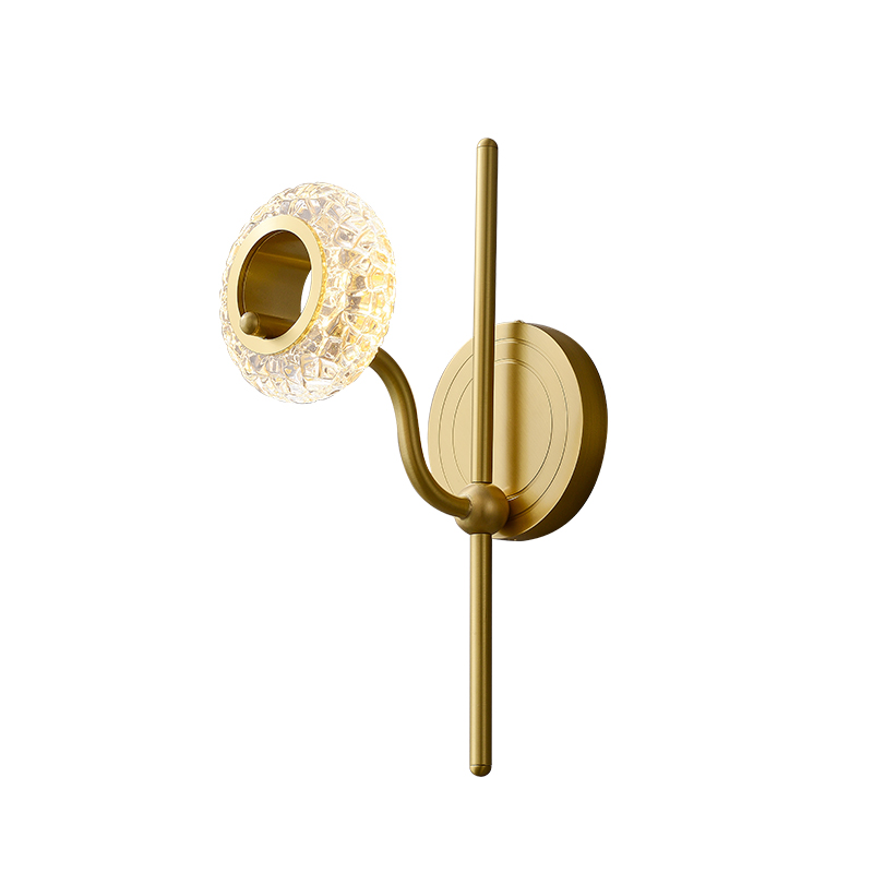 Mid-century Classic 1/2 Light Polished Brass Bathroom Vanity Light Hollow Circle Glass Shade Wall Sconce Wall Light