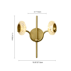 Mid-century Classic 1/2 Light Polished Brass Bathroom Vanity Light Hollow Circle Glass Shade Wall Sconce Wall Light