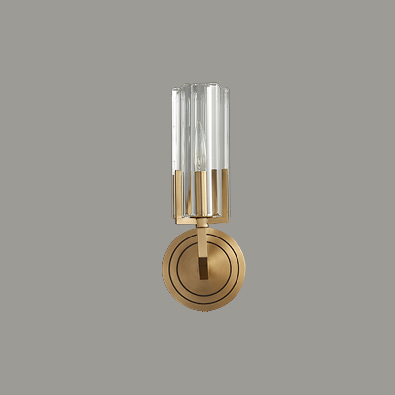 Minimalist Modern 1/2 Light Polished Brass Cylinder Glass Shade Wall Sconce Wall Light Bathroom Vanity Light
