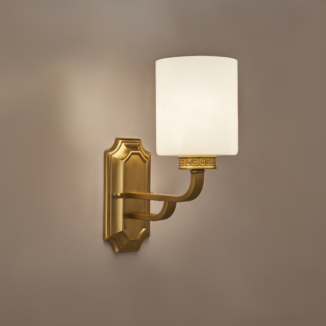 1 Light Modern Polished Gold Cylnder Glass Shade Wall Sconce Wall Light Bathroom Vanity Light for  Bedroom Hallway Living Room