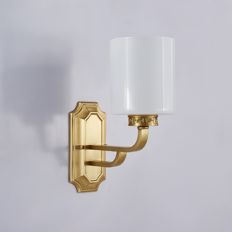 1 Light Modern Polished Gold Cylinder Glass Shade Wall Sconce Wall Light Bathroom Vanity Light for  Bedroom Hallway Living Room