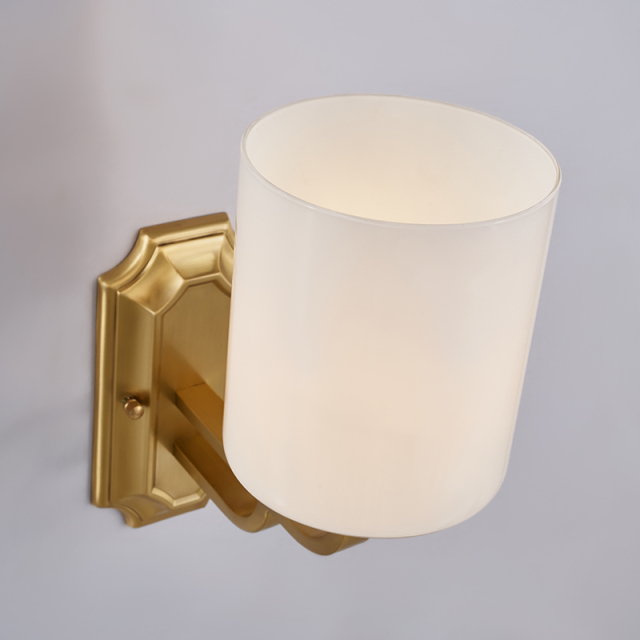 1 Light Modern Polished Gold Cylnder Glass Shade Wall Sconce Wall Light Bathroom Vanity Light for  Bedroom Hallway Living Room