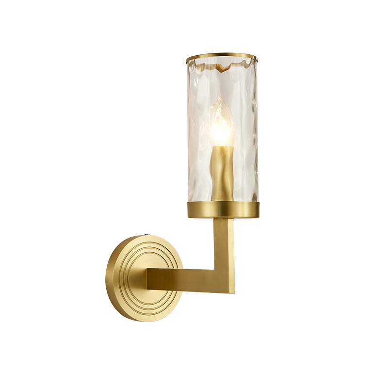 Wave Glass Cylinder Shade Single Light Modern Wall Sconce Wall Light for Living Room Hallway Bedroom