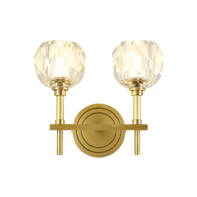 Gold Crystal Wall Sconce 1/2-Light Luxury Modern for Living Room Hallway Bedroom for Living Room Hallway Bedroom