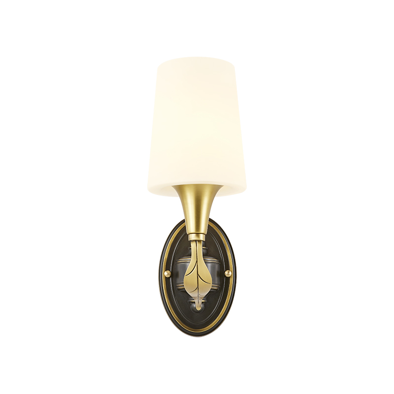 Vintage Modern Black and Gold 1 Light Wall Sconce Light Glass Wall Mount Lamp for Living Room Hallway Bedroom