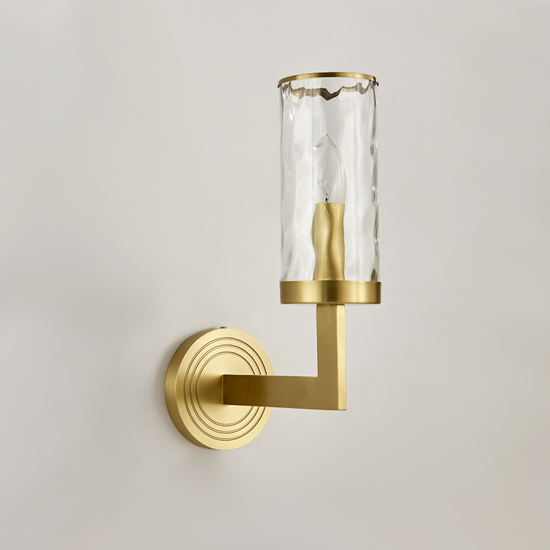 Wave Glass Cylinder Shade Single Light Modern Wall Sconce Wall Light for Living Room Hallway Bedroom