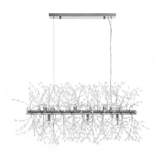 Modern Contemporary 9 Light Linear Chandelier for Living Room Dining Room