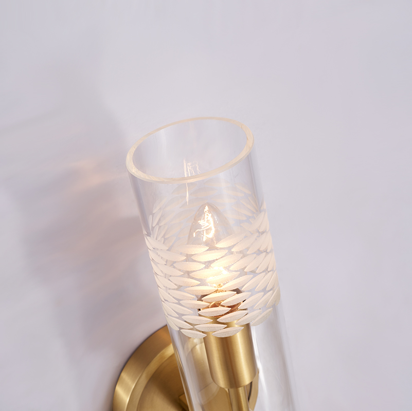Minimalist Simple Brass Wall Lamp Cylinder Sculpture Shade Wall Sconce for Living Room Hallway Bedroom