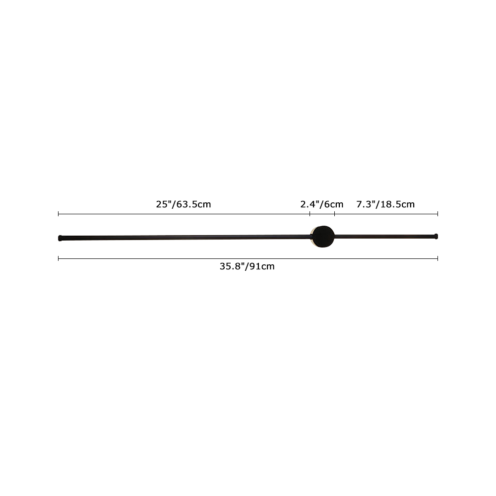 Modern Minimalist Long Strip LED Bedside Wall Sconce in Black 3000K LED Wall Lamp for Bedroom Living Room