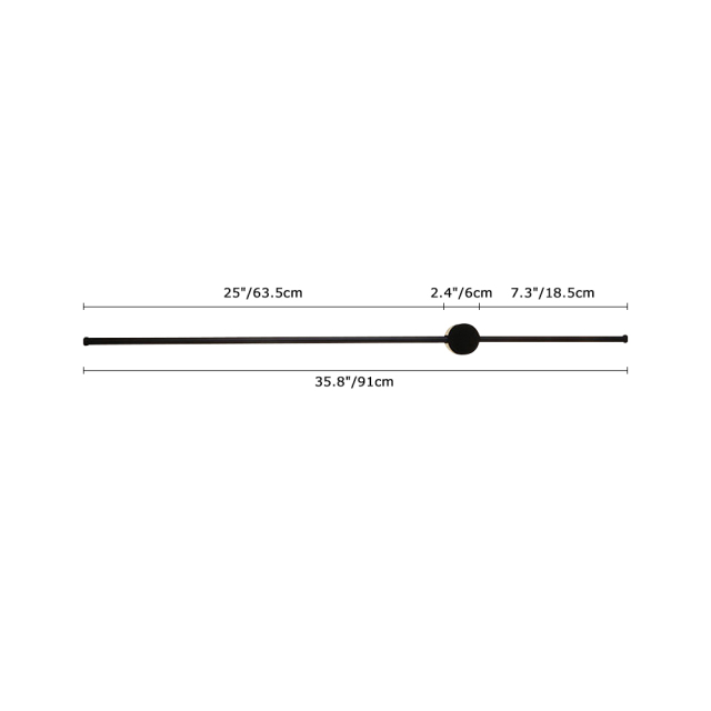Minimalist Style Long Strip LED Wall Sconce in Black 3000K LED Wall Lamp for Modern Home Lighting
