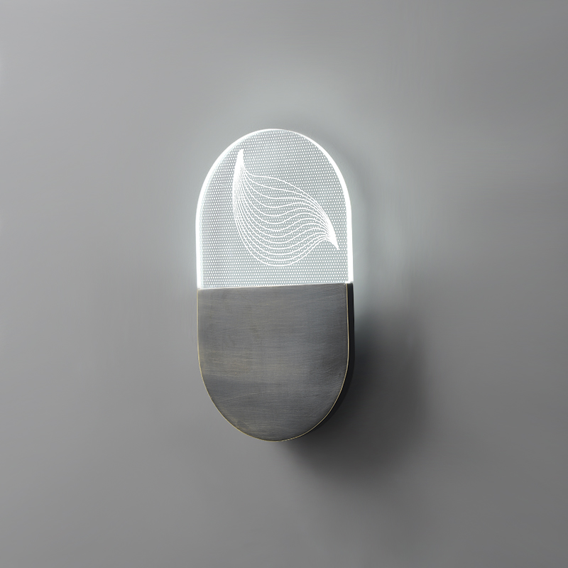 Modern Creative Oval Mini Wall Sconce LED Wall Light Bedroom Bedside Light in Black/ Gold