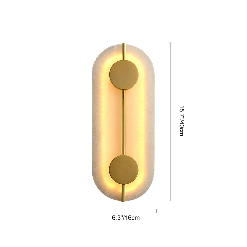 Modern Marble Oval Mini Wall Sconce LED Wall Light Bedroom Bedside Light in Gold
