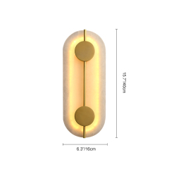 Modern Marble Oval Mini Wall Sconce LED Wall Light Bedroom Bedside Light in Gold