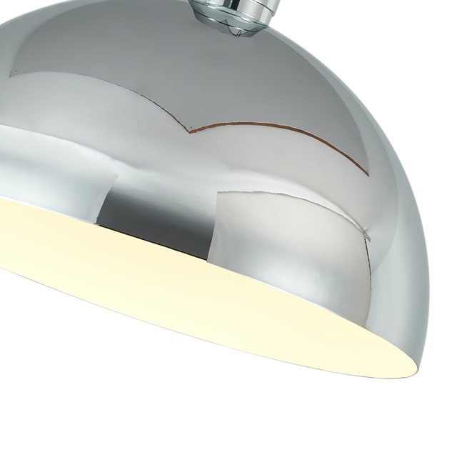 Mid-Century Modern Chrome Dome Pendant Light Adjustable Folding Hanging Light for Kitchen Island and Dining Room