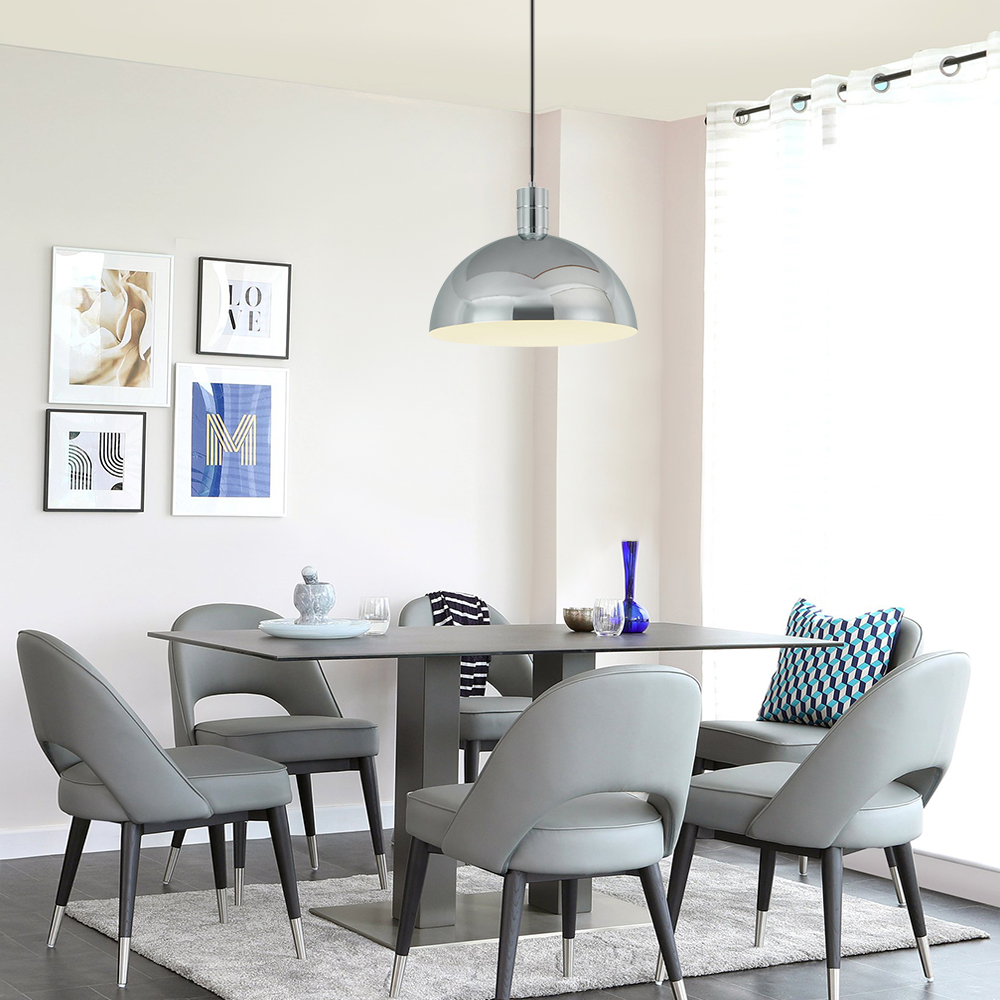 Modern Rotatable Dome Pendant Light Adjustable Swing Arm Hanging Light Fixture Over Dining Table Kitchen Island