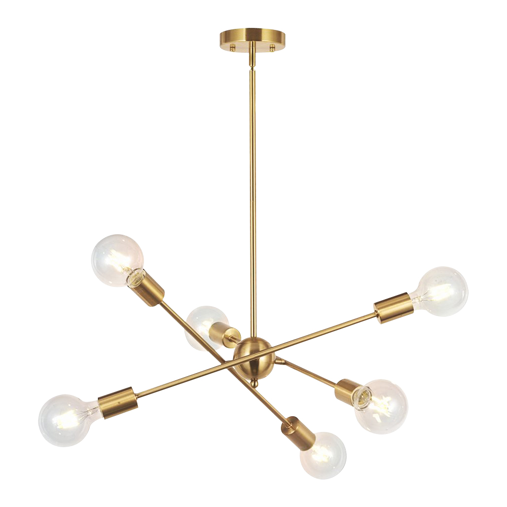 Modern MidCentury 8 Lights Chrome/Bronze Sputnik Chandelier for Living