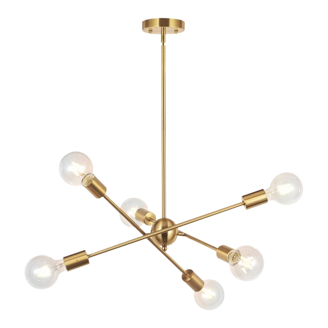 Modern Mid-Century 8/6 Lights Chrome/Bronze Sputnik Chandelier for Living Room Dining Room