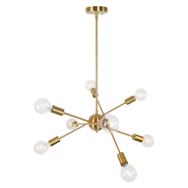 Modern Mid-Century 8/6 Lights Chrome/Bronze Sputnik Chandelier for Living Room Dining Room