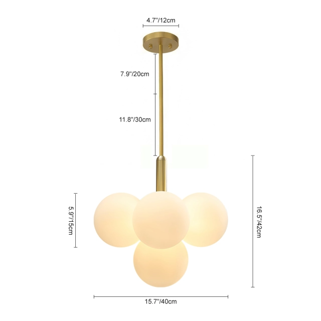 Glam Modern 5/13 Light Opal Glass Bubble Cluster Grape Chandelier in Brass Finish for Living /Dining Room